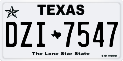 TX license plate DZI7547