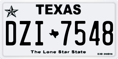 TX license plate DZI7548