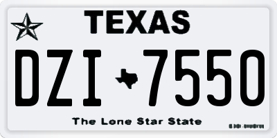 TX license plate DZI7550