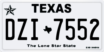 TX license plate DZI7552