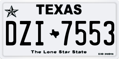 TX license plate DZI7553