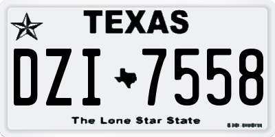 TX license plate DZI7558