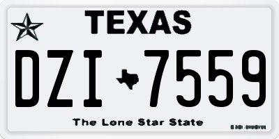 TX license plate DZI7559