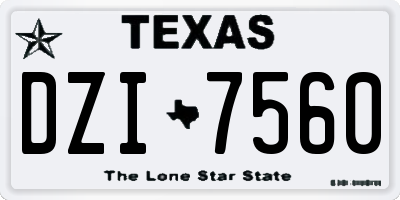 TX license plate DZI7560