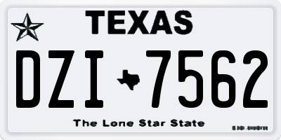 TX license plate DZI7562