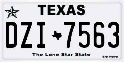 TX license plate DZI7563