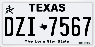 TX license plate DZI7567