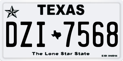TX license plate DZI7568