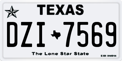 TX license plate DZI7569