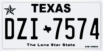 TX license plate DZI7574