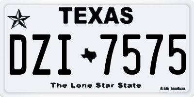 TX license plate DZI7575