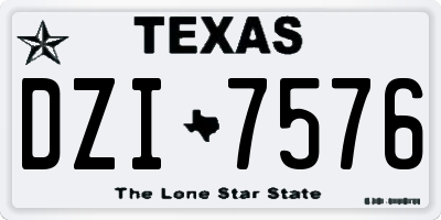 TX license plate DZI7576