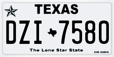 TX license plate DZI7580