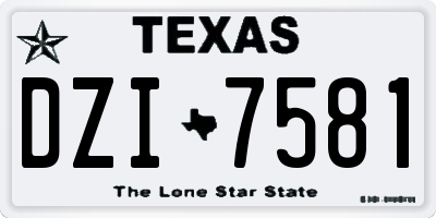 TX license plate DZI7581