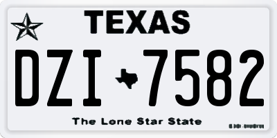 TX license plate DZI7582