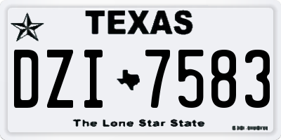 TX license plate DZI7583