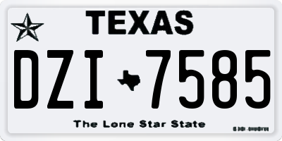 TX license plate DZI7585