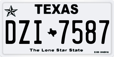 TX license plate DZI7587