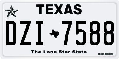 TX license plate DZI7588