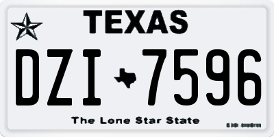 TX license plate DZI7596