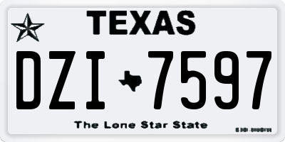 TX license plate DZI7597
