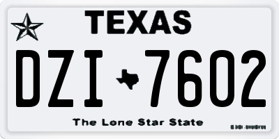 TX license plate DZI7602