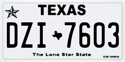 TX license plate DZI7603