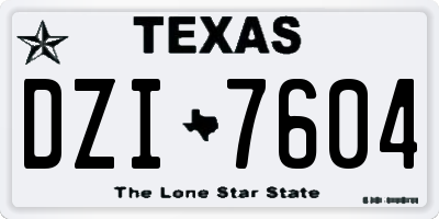 TX license plate DZI7604