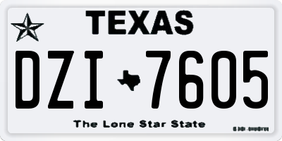 TX license plate DZI7605