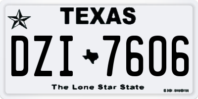 TX license plate DZI7606