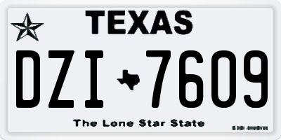 TX license plate DZI7609