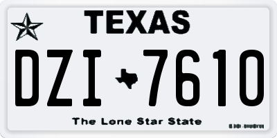 TX license plate DZI7610