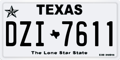 TX license plate DZI7611