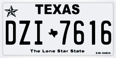 TX license plate DZI7616