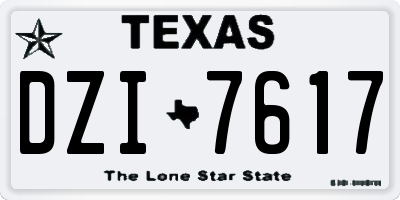 TX license plate DZI7617