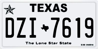 TX license plate DZI7619
