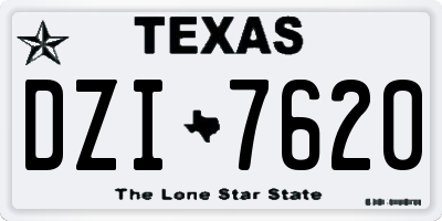 TX license plate DZI7620