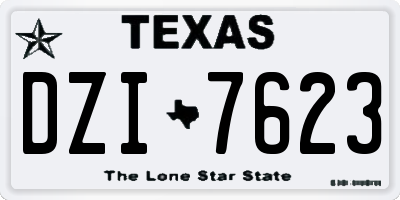 TX license plate DZI7623