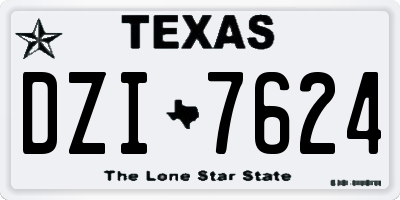 TX license plate DZI7624