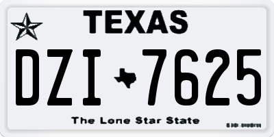 TX license plate DZI7625