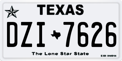 TX license plate DZI7626