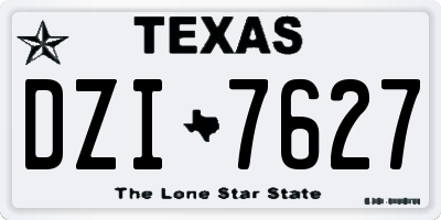 TX license plate DZI7627