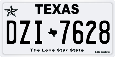 TX license plate DZI7628