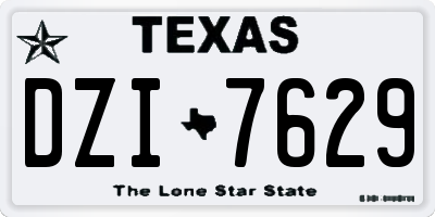 TX license plate DZI7629
