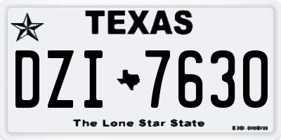 TX license plate DZI7630