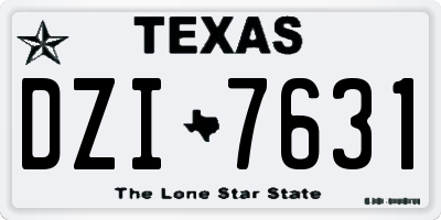 TX license plate DZI7631