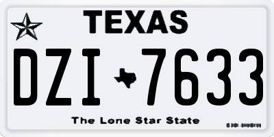 TX license plate DZI7633