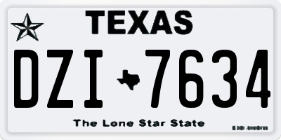 TX license plate DZI7634