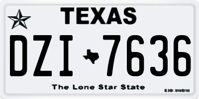 TX license plate DZI7636