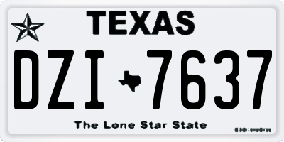 TX license plate DZI7637